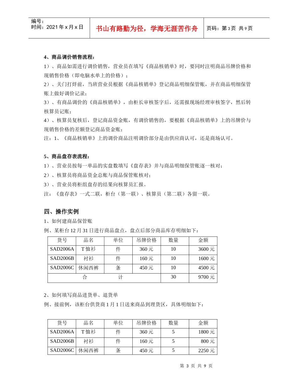 超市连锁百货商场联营专柜商品单品管理操作管理_第3页