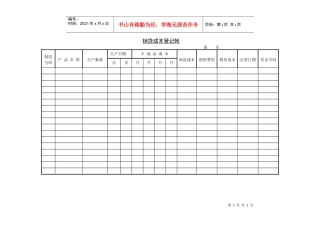 销贷成本登记帐