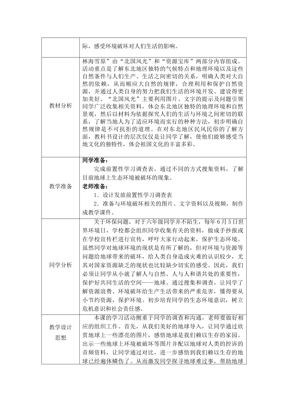 2024春山东版品社六下《地球的伤心事》word教案_第2页