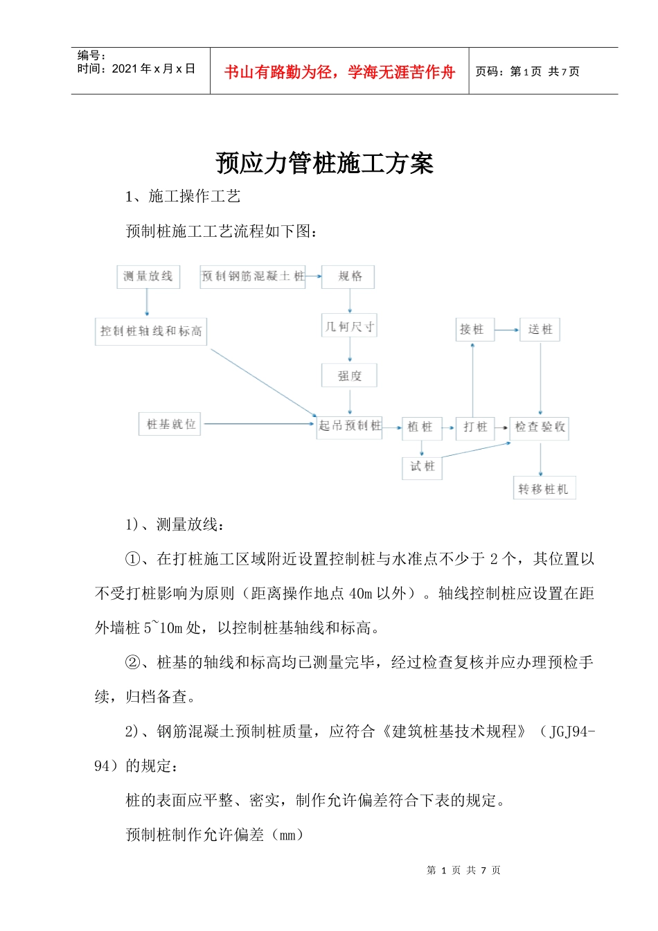 预应力管桩施工方案(1)_第1页
