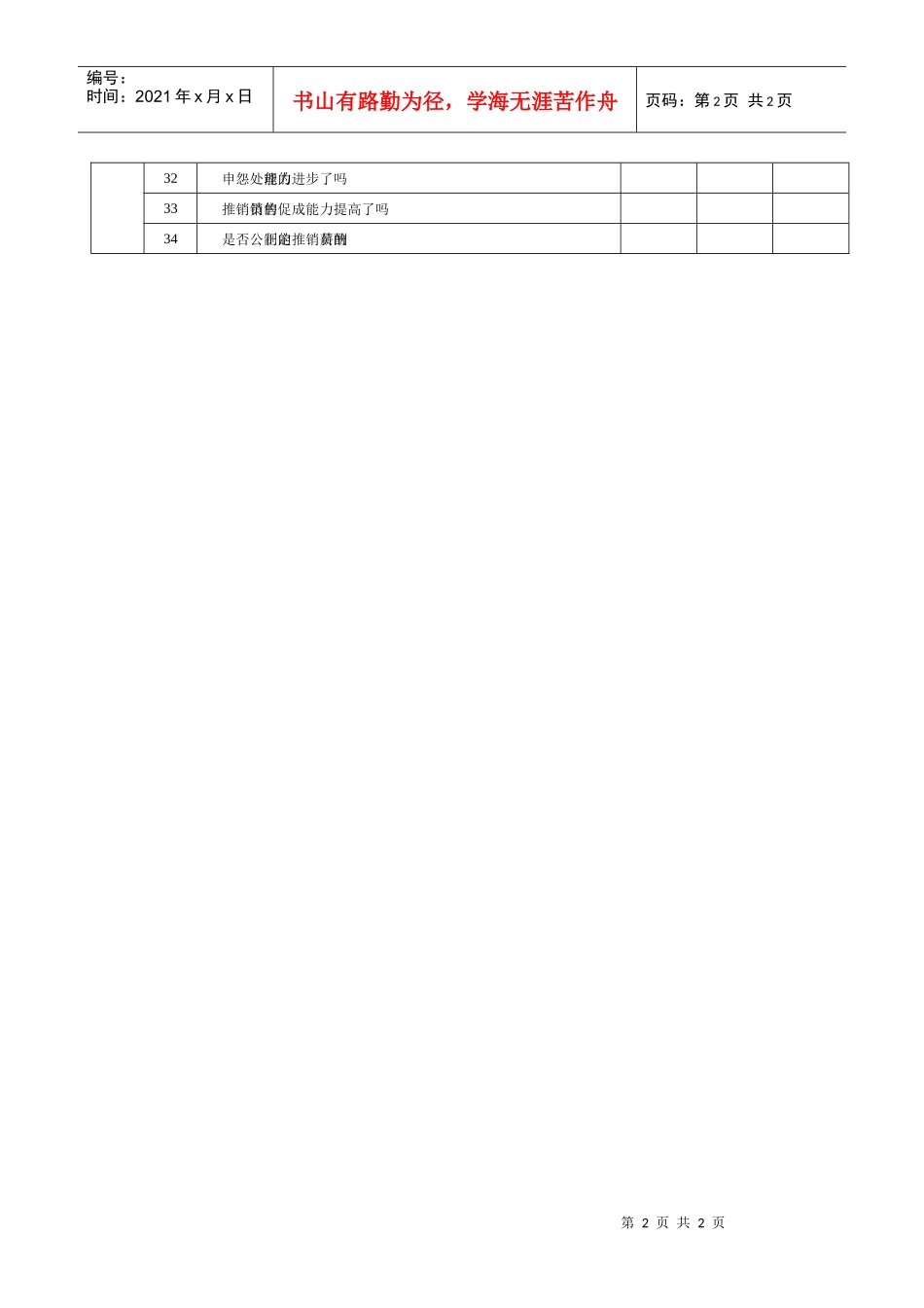 表107  销售经理自我检查表_第2页