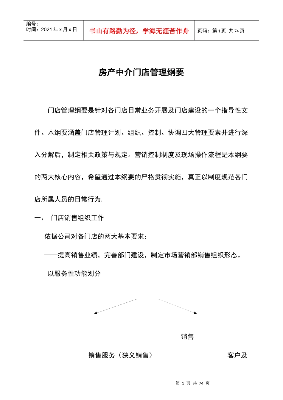 房产中介门店管理纲要（DOC56页）_第1页