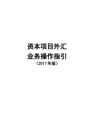 资本项目外汇管理业务操作指引培训资料