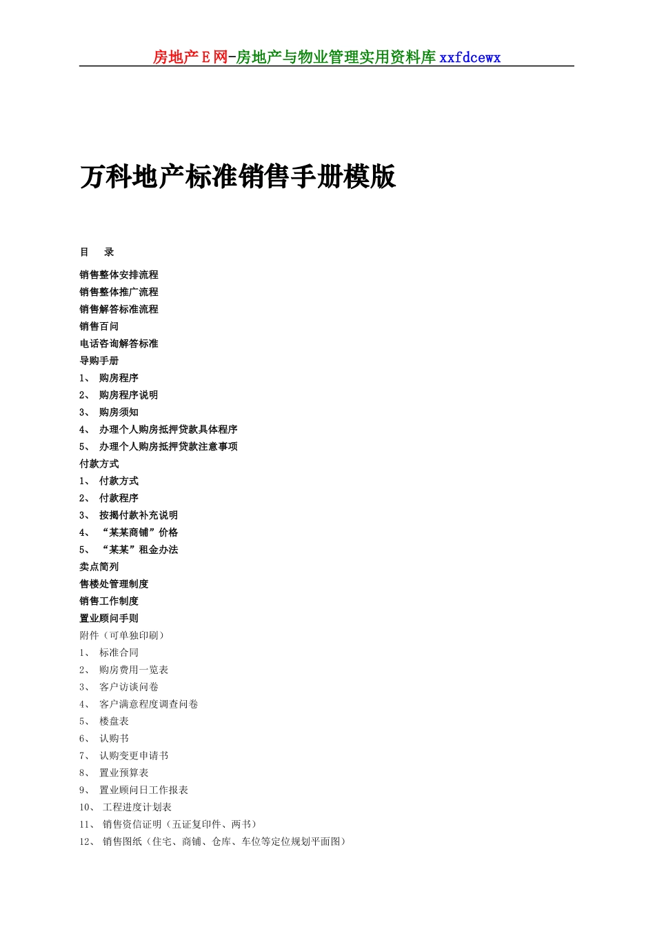 某某地产标准销售手册模版_第1页
