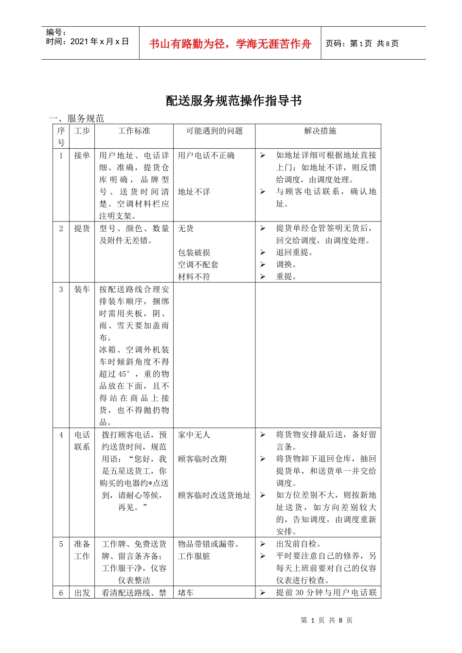 配送服务规范书_第1页