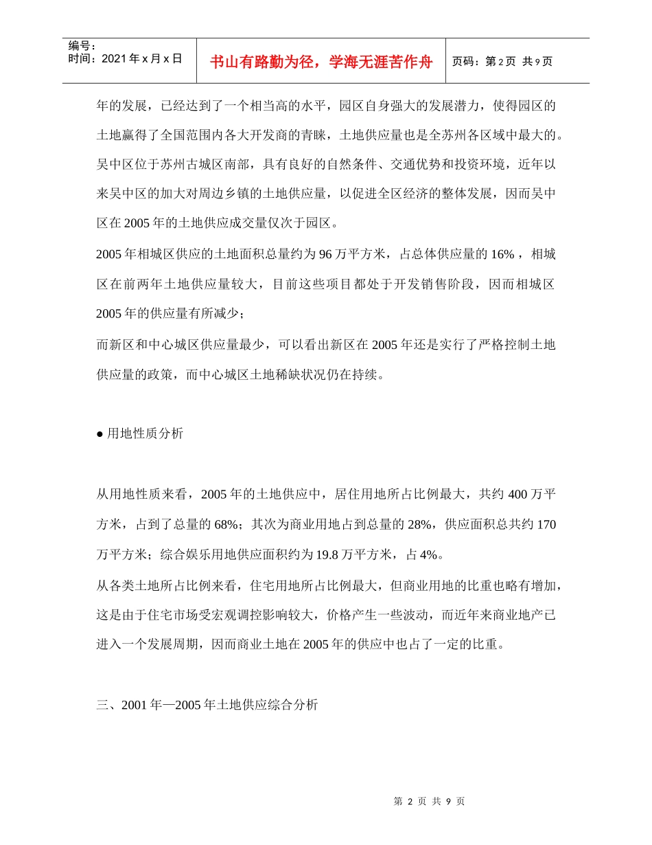 某某年苏州土地市场分析_第2页