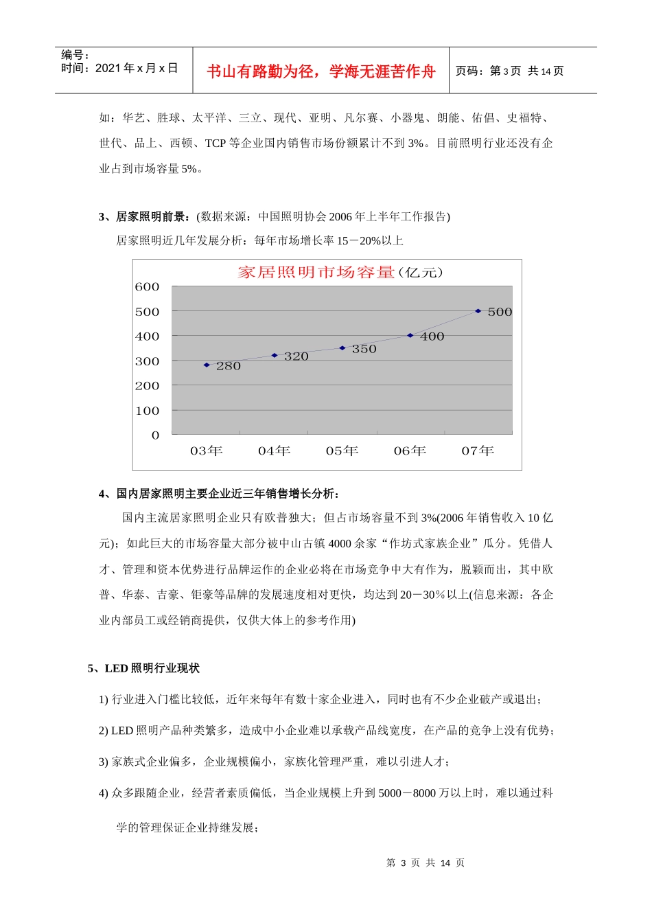 银雨LED照明市场营销方案解析_第3页