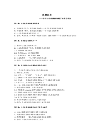 浪潮求生——中国社会化媒体浪潮下的生存法则
