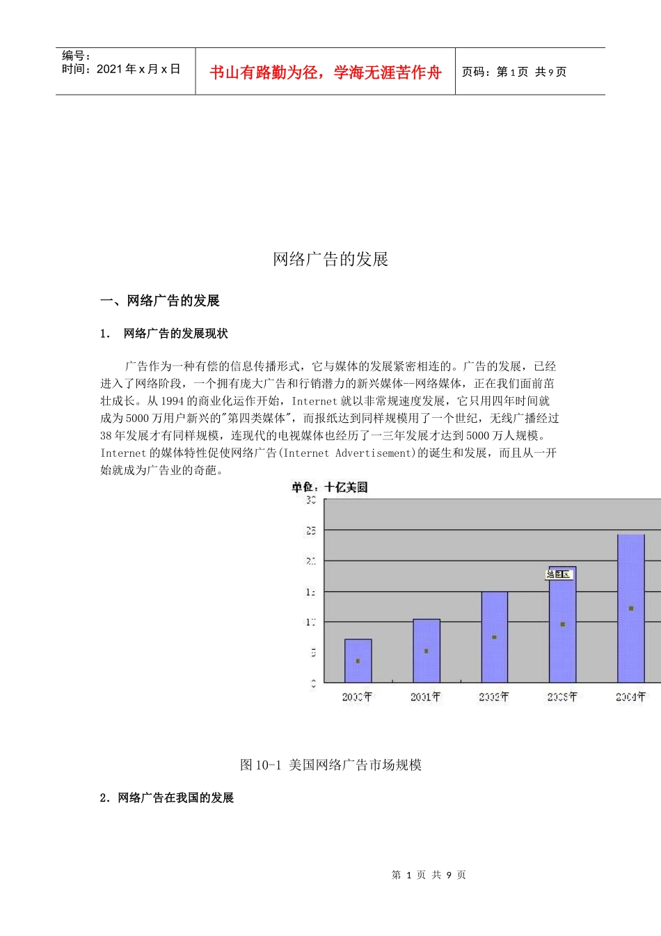 试谈网络广告的发展_第1页