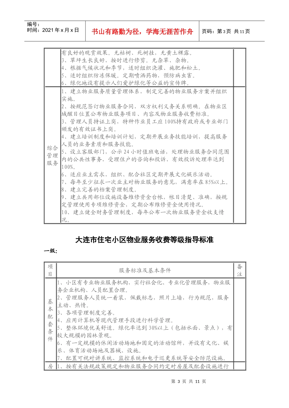 服务收费等级指导标准_第3页