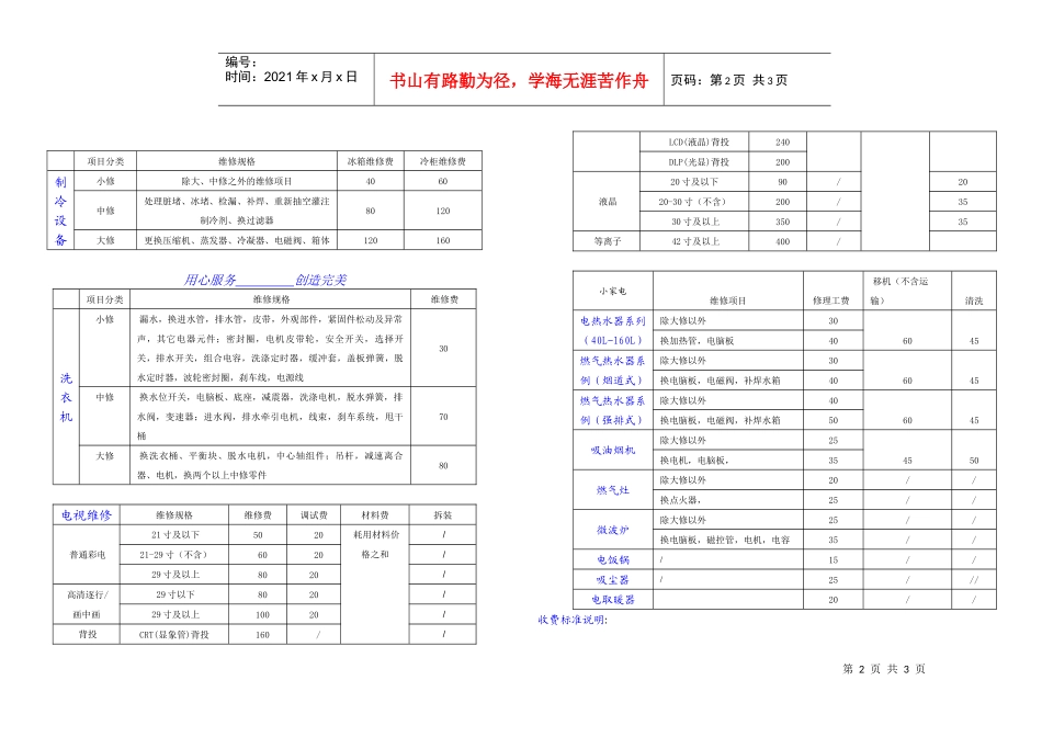 绵阳蚂蚁兄弟家电售后超保有偿服务收费标准_第2页