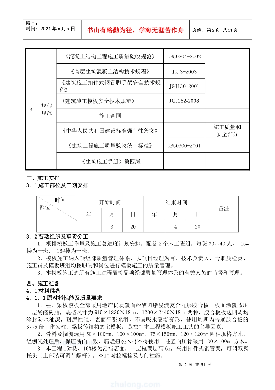 模板施工方案大全(胶合板)(某工程)_第2页