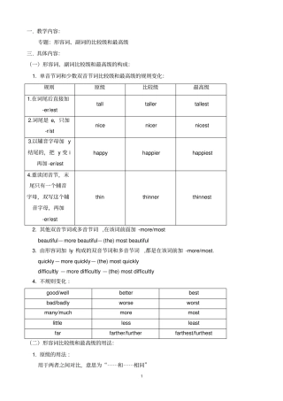 形容词副词比较级最高级
