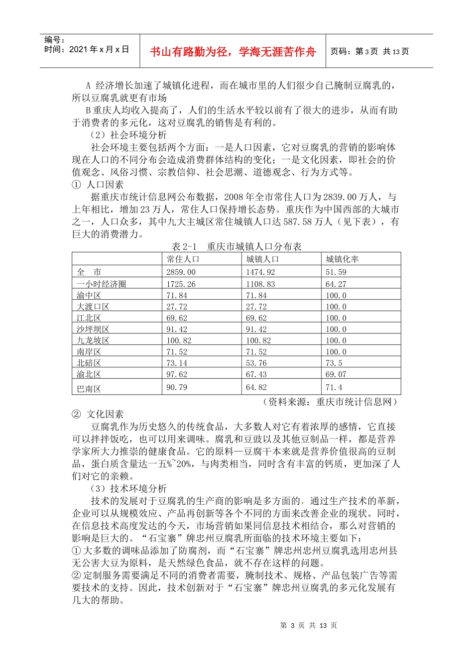 石宝寨牌忠州豆腐乳重庆市场推广方案_第3页