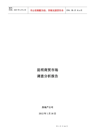 昆明商贸城市场调研分析报告110