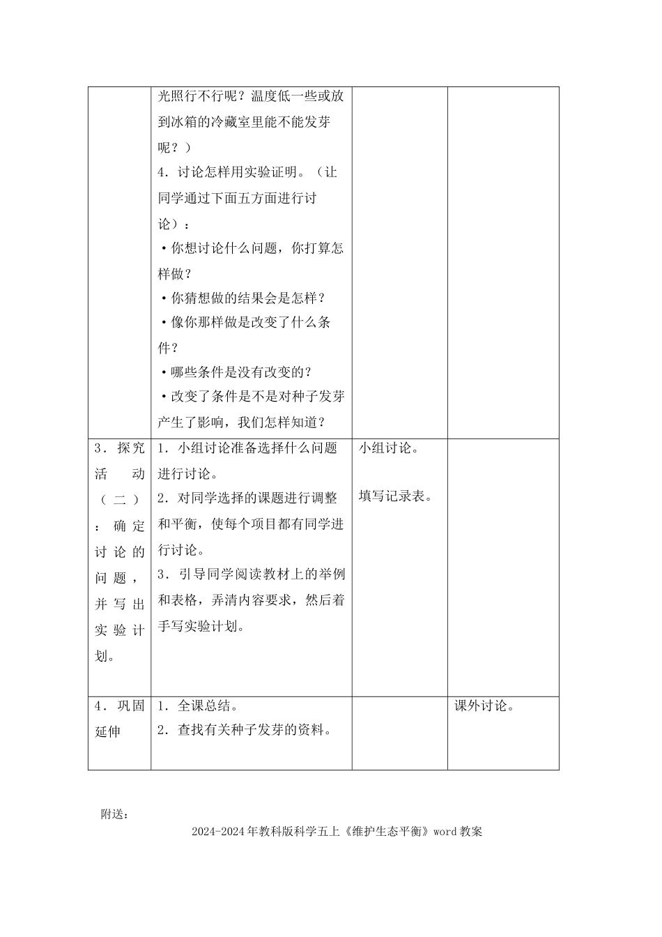 2024-2024年教科版科学五上《种子发芽实验》word教案_第2页