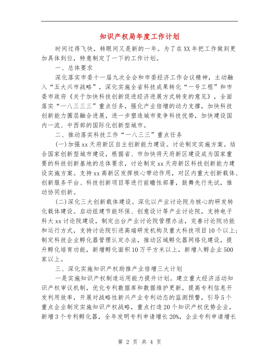 知识产权局年度工作计划_第2页