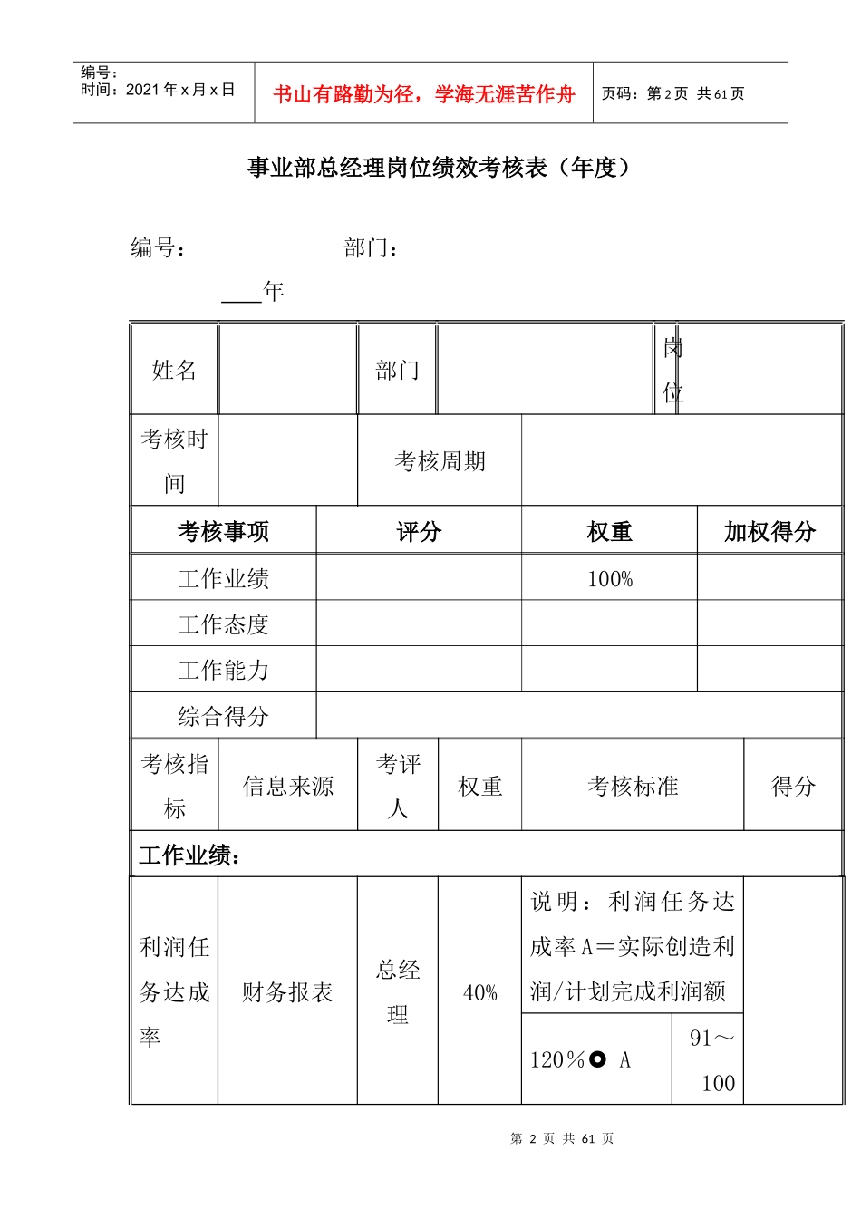 江动股份-销售系统绩效考核指标_第2页