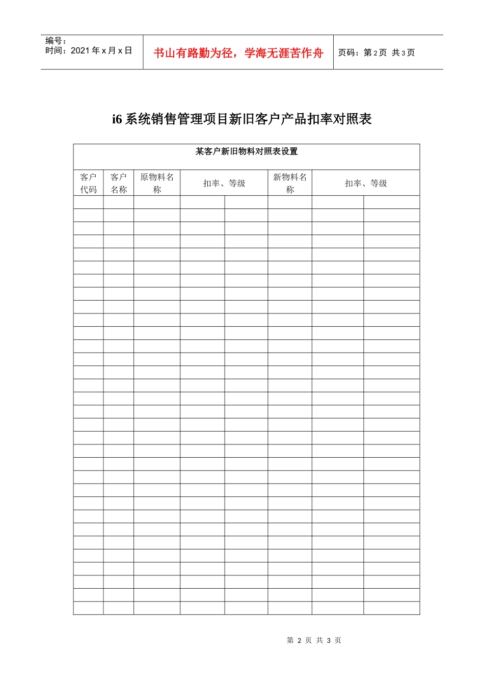 销售管理新旧价格管理物料对照表_第2页