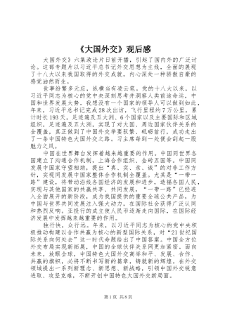 《大国外交》观后感_1