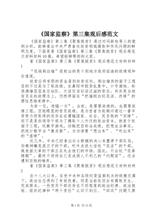 《国家监察》第三集观后感范文