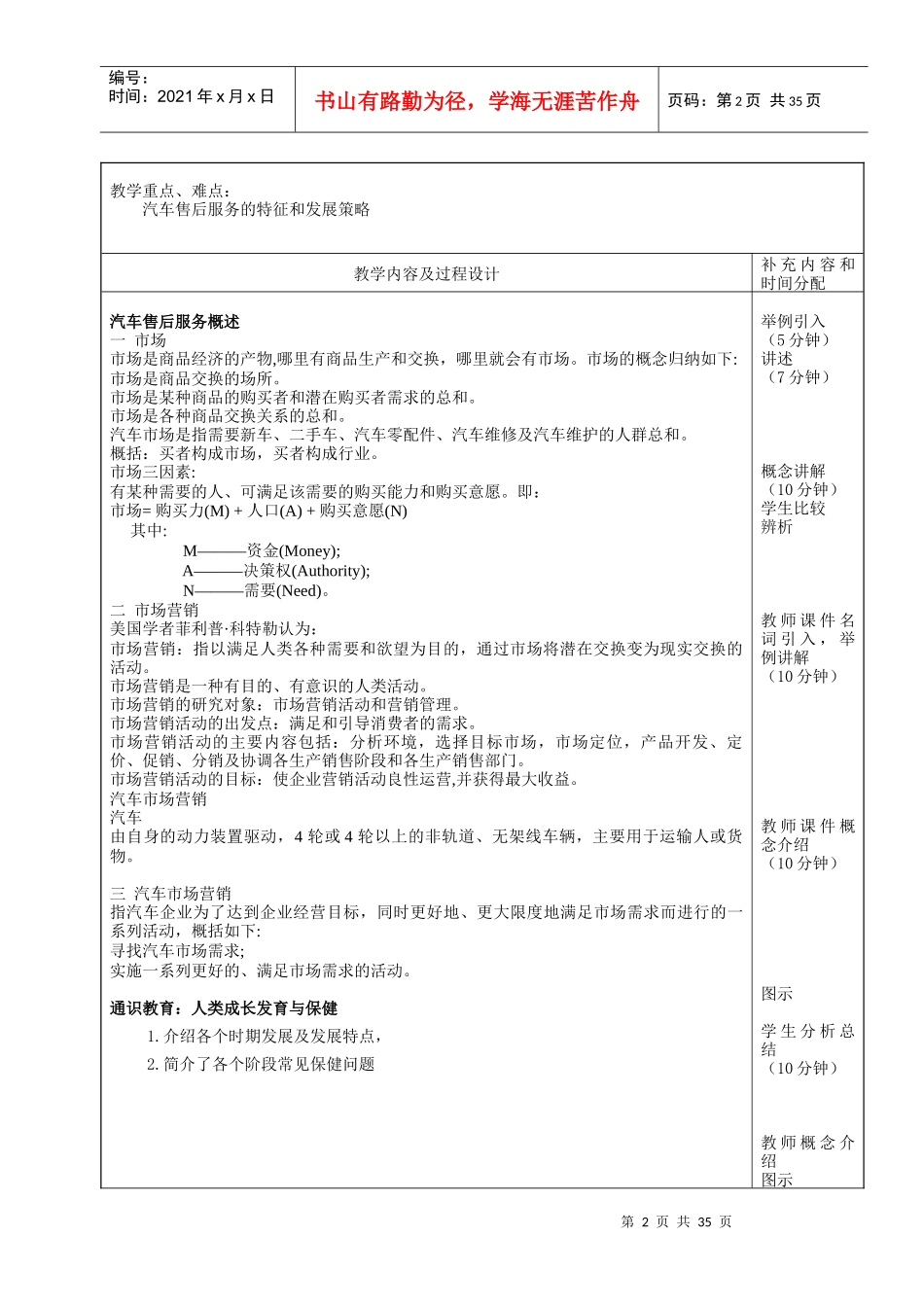 汽车营销策划与实践理论教案_第2页