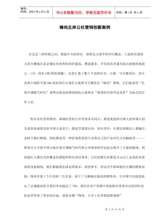 锋尚左岸公社营销创新案例doc11