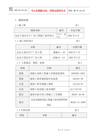金汉王混凝土工施工方案(用于结构长城杯)