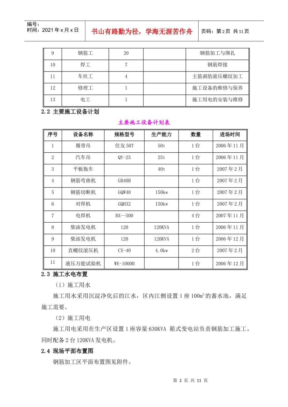钢筋制作与安装施工方案(初稿)_第2页