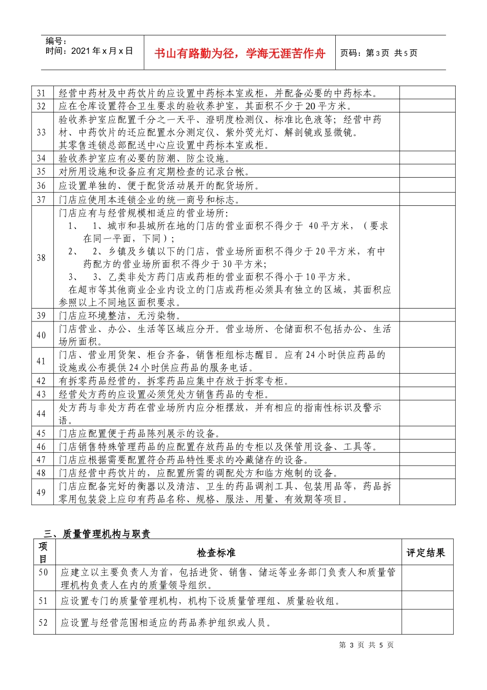 湖北省药品零售连锁企业含连锁门店验收评定表_第3页