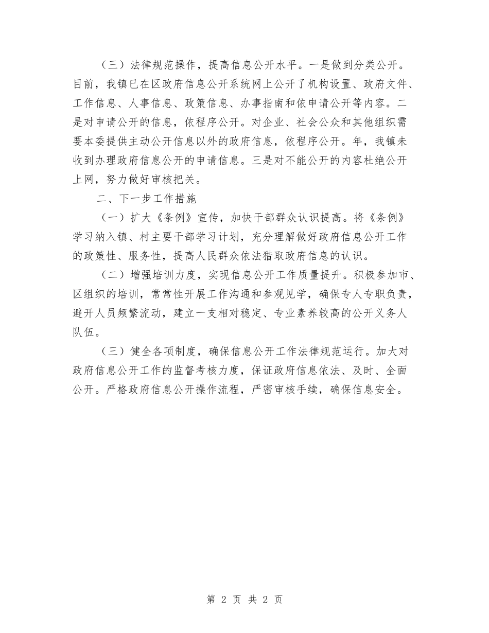 乡镇政务信息公开总结汇报_第2页