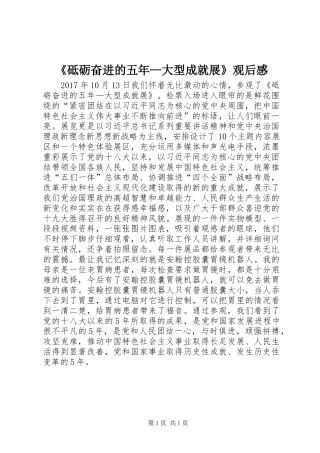 《砥砺奋进的五年—大型成就展》观后感