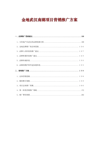 金地武汉南湖项目营销推广方案