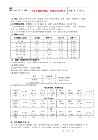 某公司业绩提成奖金