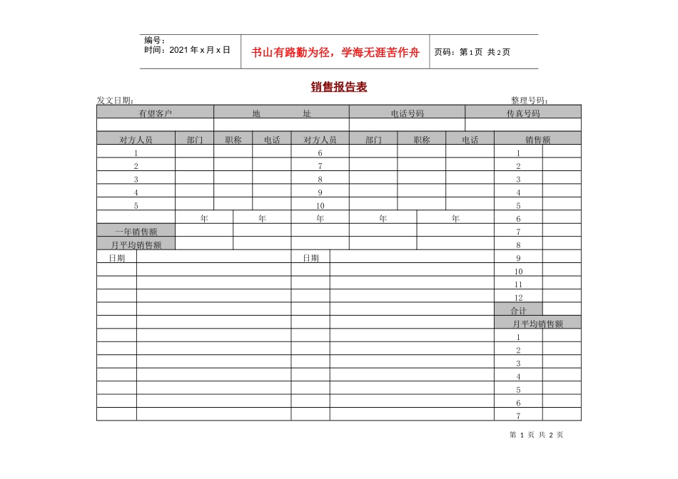 销售报告表(1)_第1页