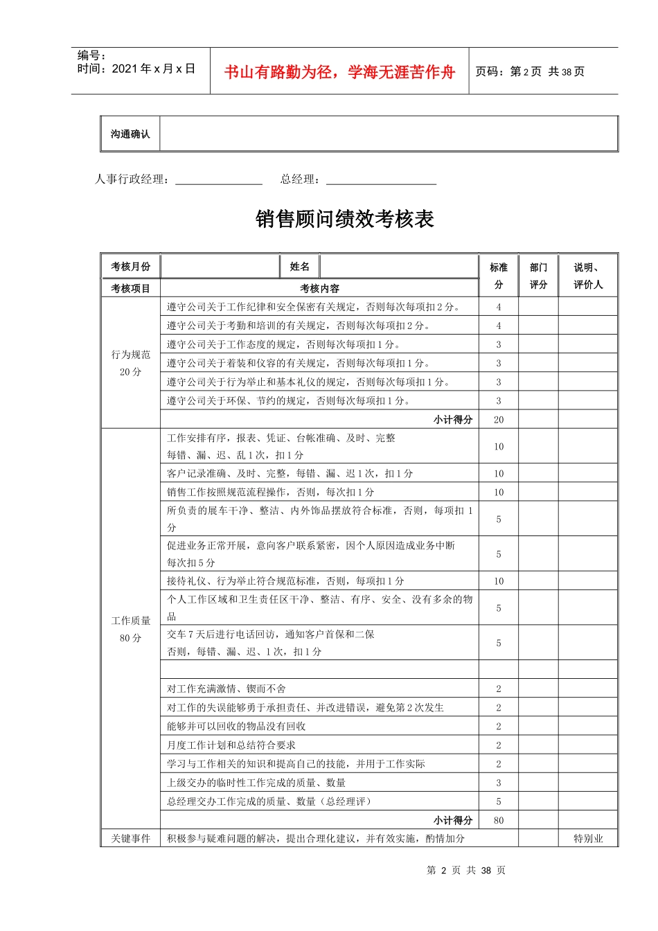 某汽车4S店销售顾问业绩及工资考核方案_第2页