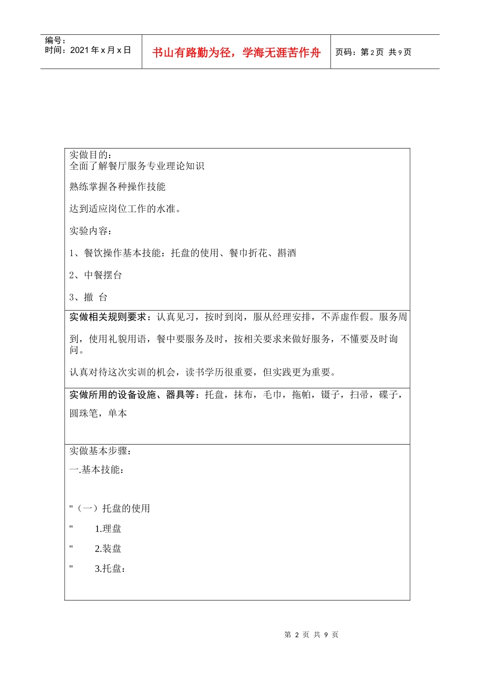 餐饮服务技能实操_第2页