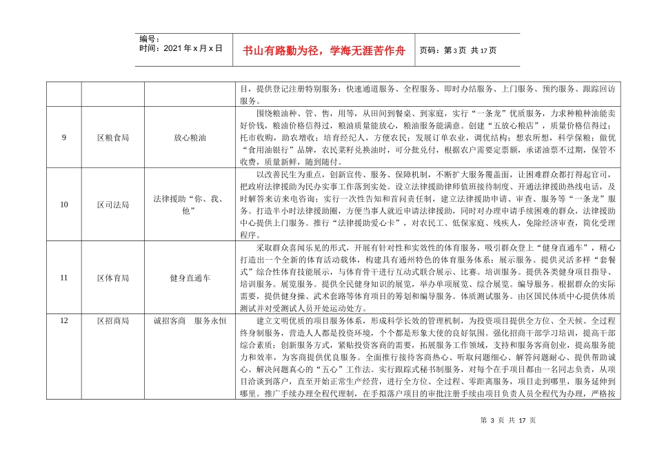 通州区XXXX年度效能服务品牌公示一览表doc-通州区2_第3页