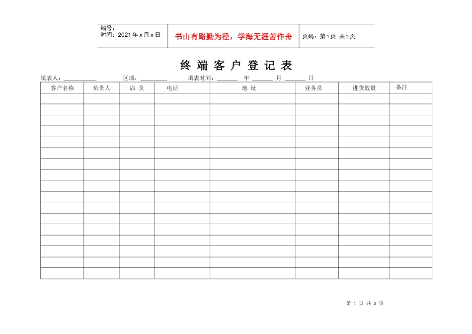 终端客户档案表终端客户信息整理_第1页