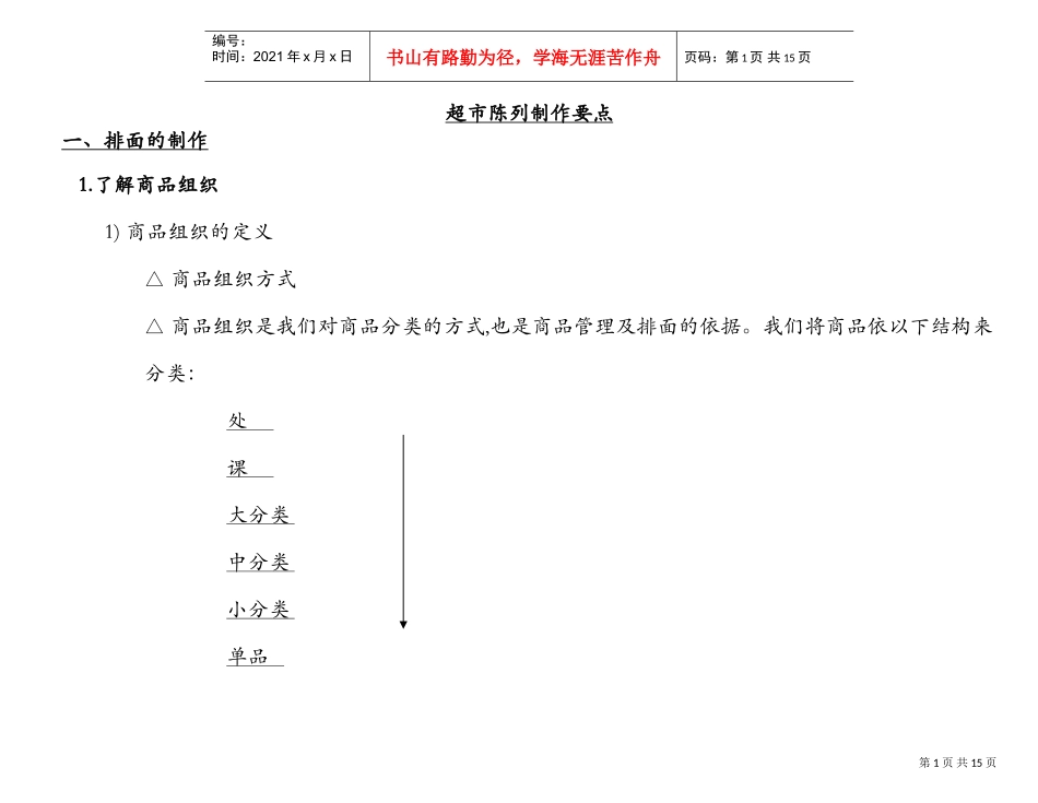 超市陈列制作要点(DOC15页)_第1页