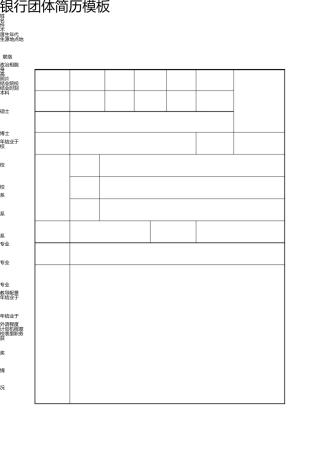 银行个人简历模板 