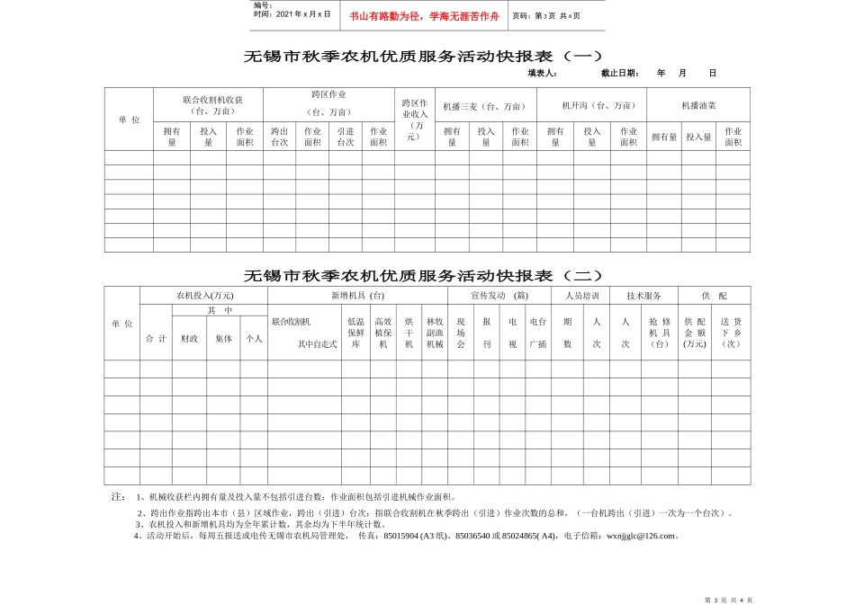 无锡市夏季农机优质服务活动快报表(一)_第3页