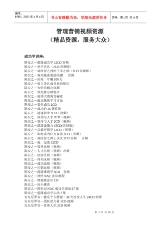 管理营销视频资源