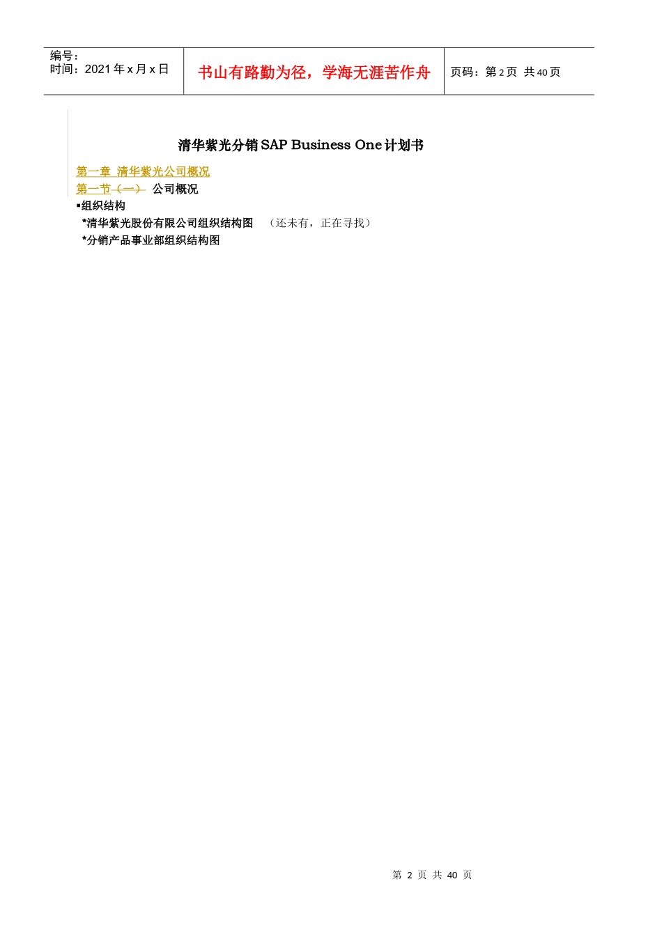 某公司分销产品事业部SAPBusinessOne计划书_第2页