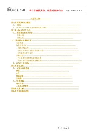 某公司分销产品事业部SAPBusinessOne计划书