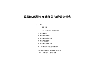 洛阳某商铺部分市场调研报告