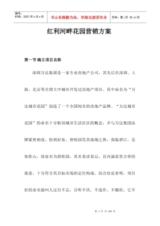 深圳河畔花园营销全程方案