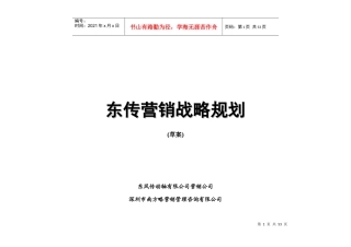 某公司营销战略规划