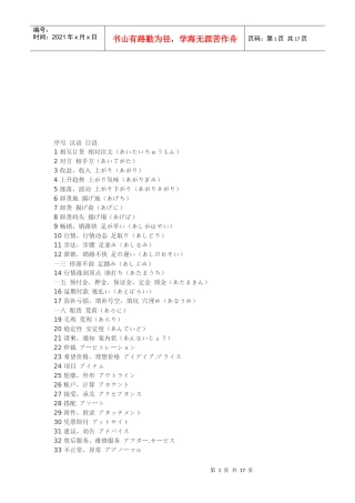 浅析日语中的国际贸易用语