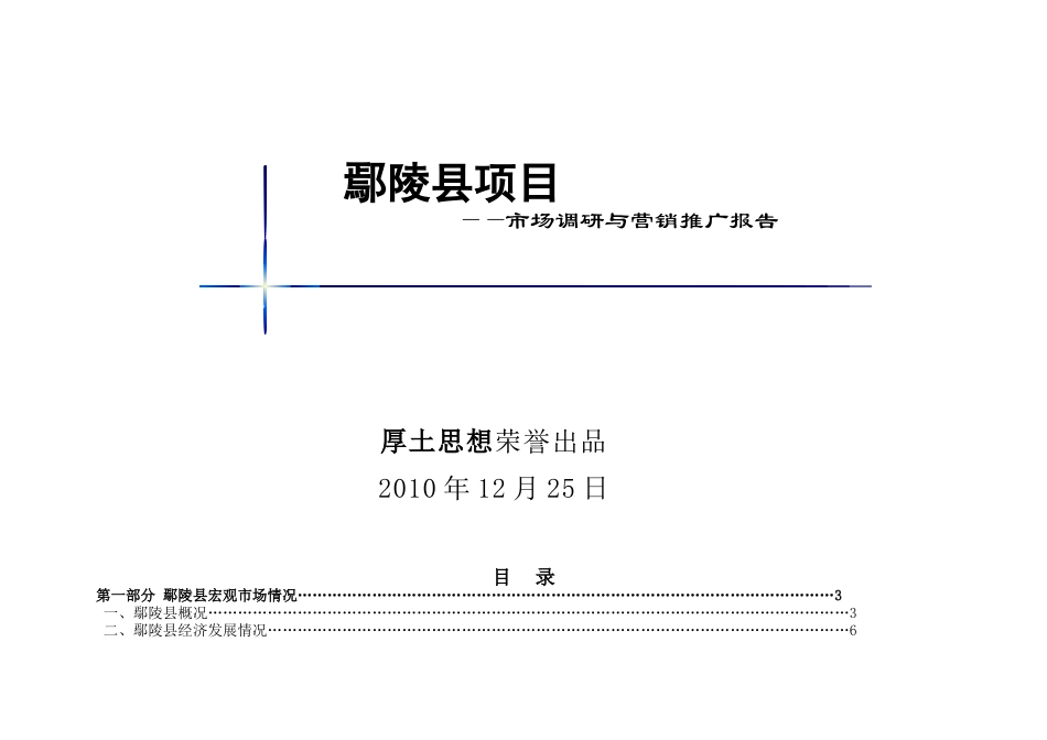 鄢陵项目市场调研及营销推广报告终版1040308385_第1页